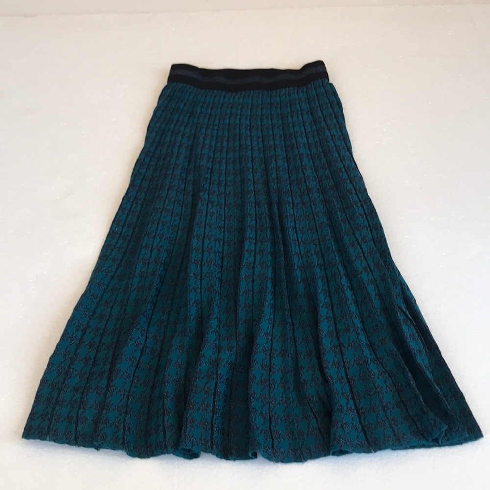 525 America Turquoise & Black Houndstooth skirt, S